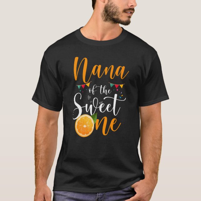 Camiseta Nana Of The Sweet One Birthday Family Naranja F (Anverso)