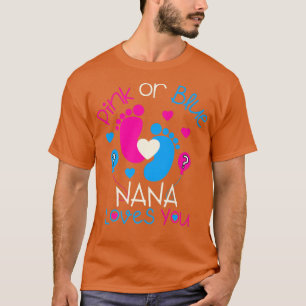 Camiseta Nana Rosa O Azul Ama A Su Bebé Género Revelar Pa