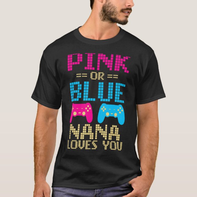 Camiseta Nana Rosa O Azul Ama A Su Familia Que Coincide Con (Anverso)