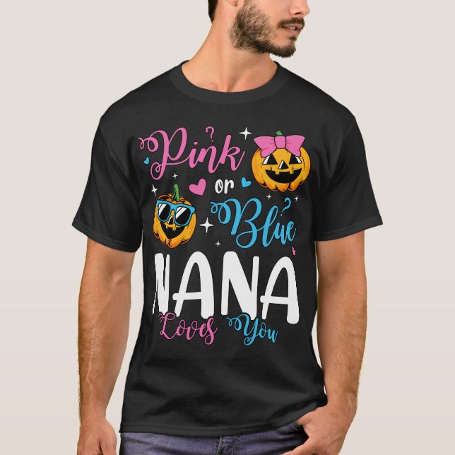 Camiseta Nana Rosa O Azul Te Ama Calabaza Hombres Bebés (Anverso)