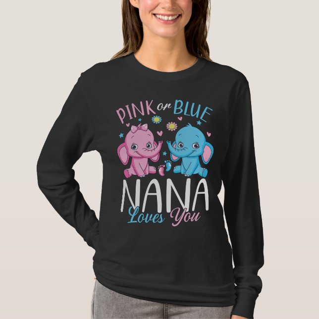 Camiseta Nana Rosa O Azul Te Ama Elephant Bebé WM LS (Anverso)