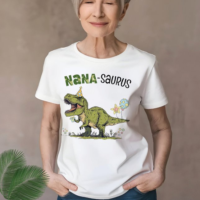 Camiseta Nana-saurus Dinosaur Tema Divertido Niños Fiesta d (Cute Nana-saurus dinosaur theme kids birthday party matching family t-shirt, T-Rex, grandma 3-Rex )