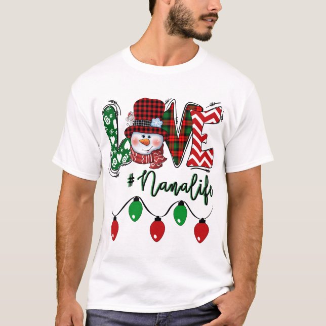 Camiseta Nana Snowman ama a Nana Life Navidades Light Red P (Anverso)