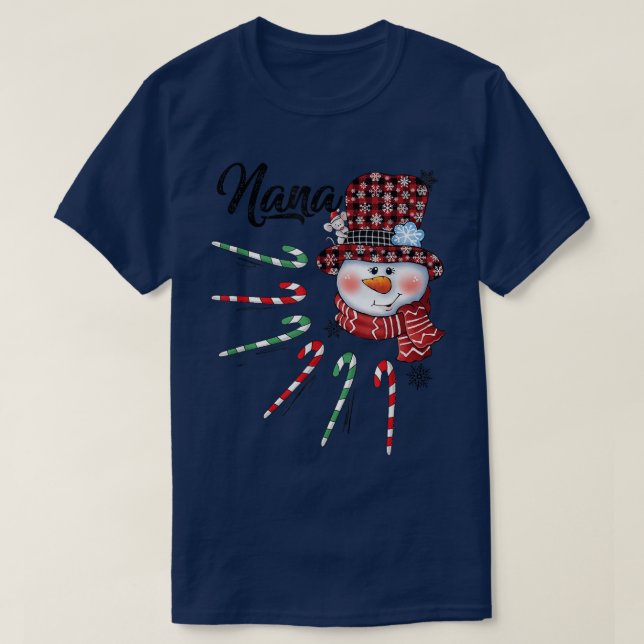 Camiseta Nana Snowman Candy Candy Red Sombrero De Sombrero  (Diseño del anverso)