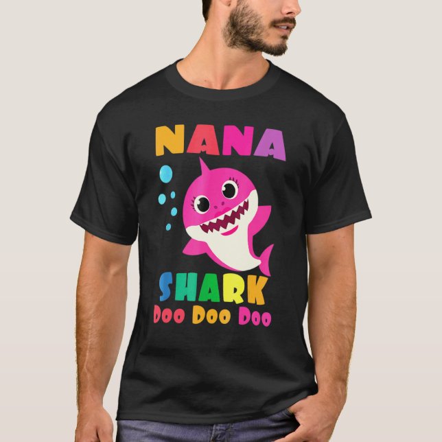 Camiseta Nana Tiburón cumpleaños, Nana Shark, el Día de la  (Anverso)