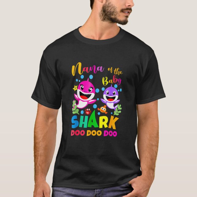 Camiseta Nana Tiburón cumpleaños, Nana Shark, el Día de la  (Anverso)