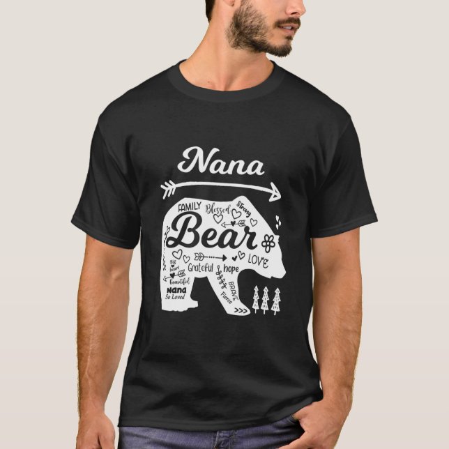 Camiseta Nana Words Of Love Bear With Doodle S Grandma (Anverso)