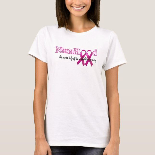 Camiseta NanaHood - logotipo rosado de la cinta (Anverso)