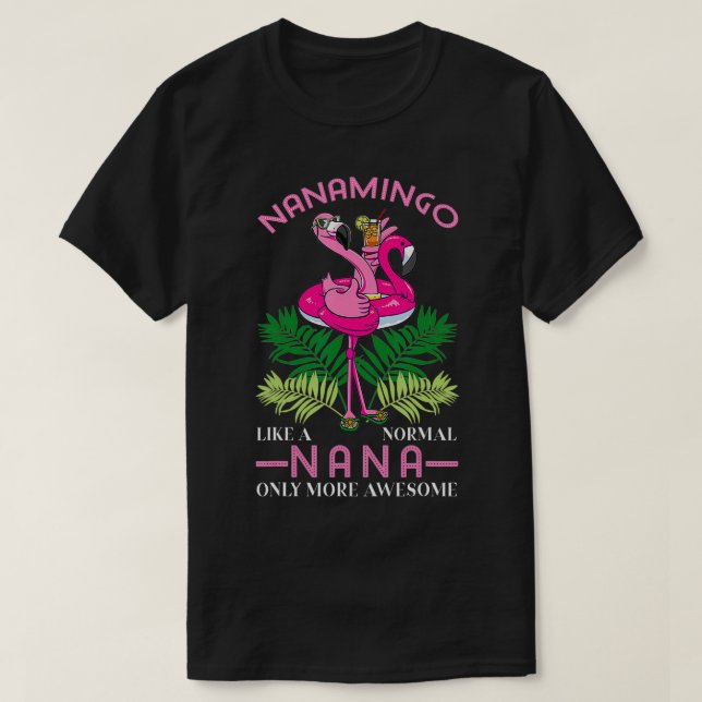 Camiseta Nanamingo Abuela Flamingo Lover Gramma Abuela (Diseño del anverso)