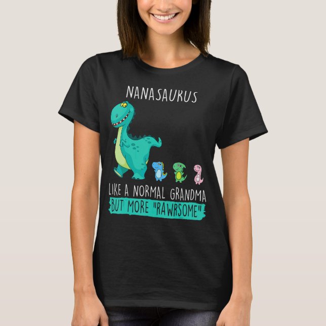 Camiseta Nanasauro Rawrsome Rex Dinosaur Nana Grandma Moth (Anverso)