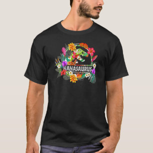 Camiseta Nanasaurus Abuela Dinosaur Rex Flor Da de Madre