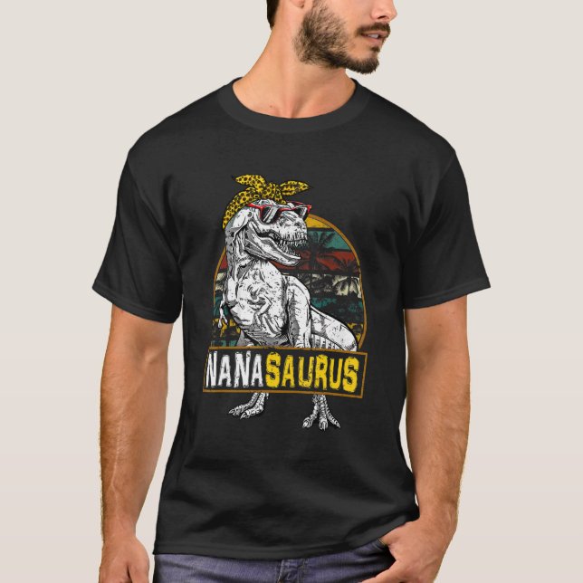 Camiseta Nanasaurus Leopard Rex Dinosaur Nana Saurus Madre (Anverso)