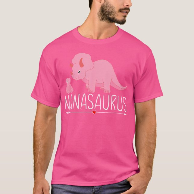 Camiseta Nanasaurus Nana Saurus Dino Dinosaurio Rosa Con Ba (Anverso)