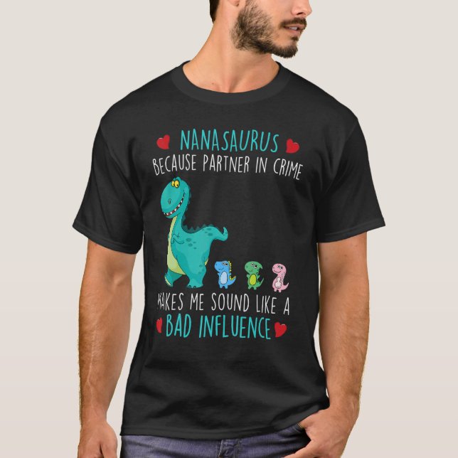 Camiseta Nanasaurus Nana Socio En Crimen Rex Abuela Mothe (Anverso)