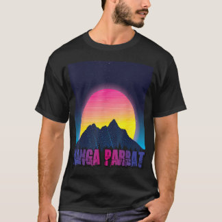 Camiseta Nanga Parbat Vaporwave Montaña Senderismo