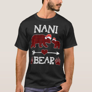 Camiseta Nani Bear Christmas Pajama Red Plaid Buffalo Famil