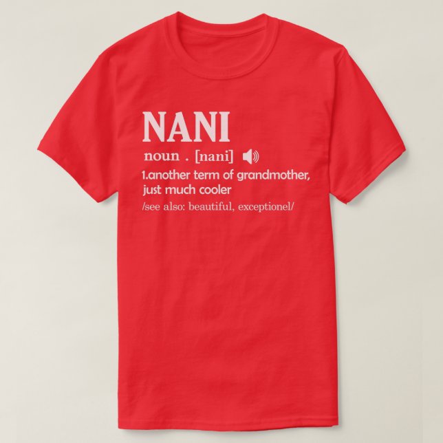 Camiseta Nani Definition Funny Grandma Motherx27s Day GiftT (Diseño del anverso)