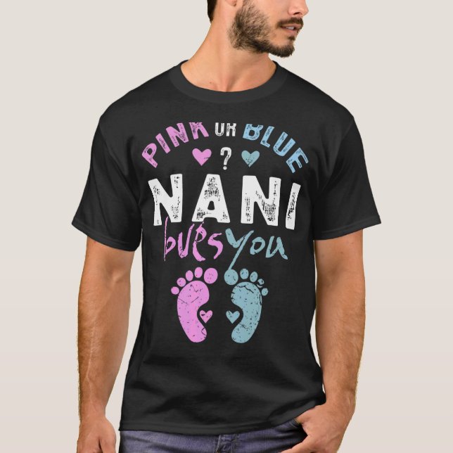 Camiseta Nani rosa o azul te ama abuela por el papel de abu (Anverso)
