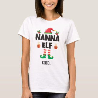 Camiseta Nanna elf navidad que hace coincidir su nombre de