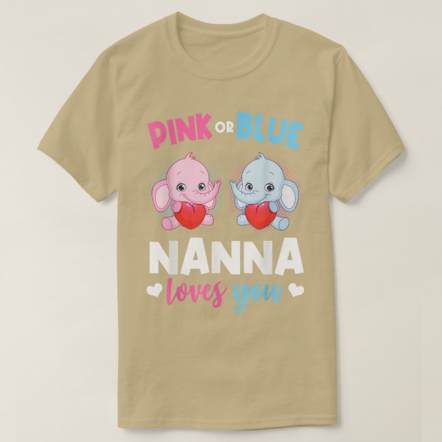 Camiseta Nanna Rosa O Azul Te Ama Género Revelar Elephan (Diseño del anverso)