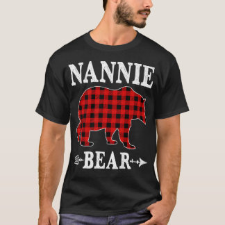 Camiseta Nannie Bear Navidades Pajama Red Plaid Buffalo Fam