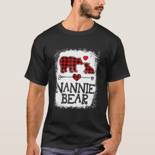 Camiseta Nannie Bear Navidades Pajama Red Plaid Buffalo Fam