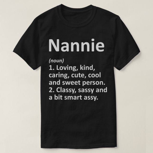 Camiseta NANNIE Definición Personalizada Nombre Gracioso Cu (Diseño del anverso)