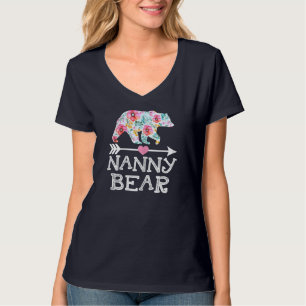 Camiseta Nanny Bear Mom Grandma Floral Happy Mother's Day C