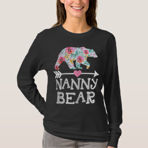 Camiseta Nanny Bear Mom Grandma Floral Happy Mother's Day C