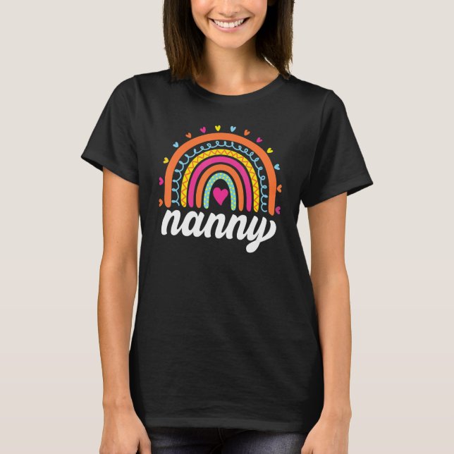 Camiseta Nanny  Boho Rainbow Back To School Grandma Appreci (Anverso)