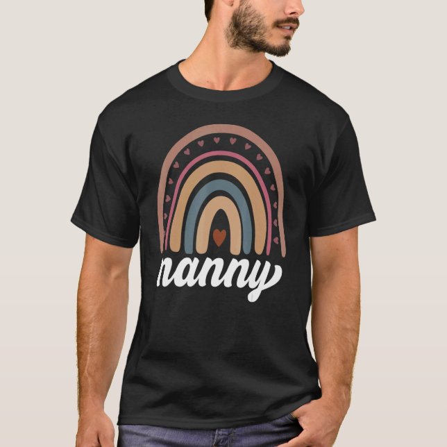 Camiseta Nanny  Boho Rainbow Back To School Grandma Appreci (Anverso)