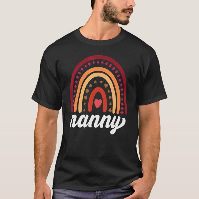 Camiseta Nanny  Boho Rainbow Back To School Grandma Appreci (Anverso)