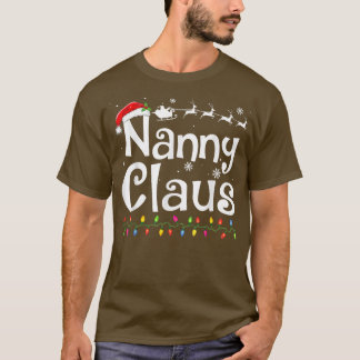 Camiseta Nanny Claus Funny Grandma Santa Pajamas Navidades