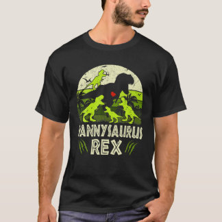 Camiseta Nanny Dinosaur T Rex Nannysaurus 4 Kids Matching F