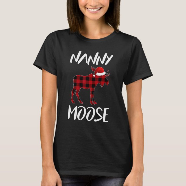 Camiseta Nanny Moose Buffalo Red Plaid Santa Navidades Fami (Anverso)