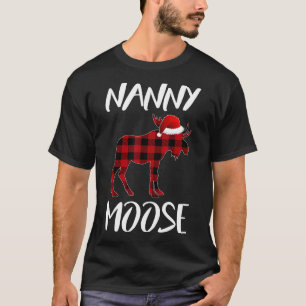 Camiseta Nanny Moose Buffalo Red Plaid Santa Navidades Fami
