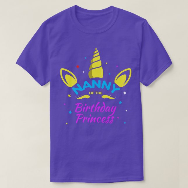 Camiseta Nanny of the Birthday Princess Bday Unicorn Grandm (Diseño del anverso)