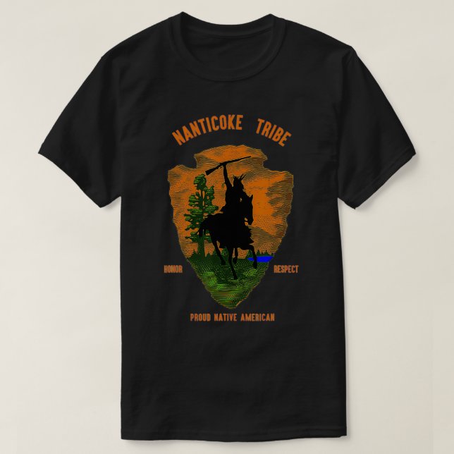 Camiseta Nanticoke Tribe Nativo Estadounidense Retro Vinta (Diseño del anverso)