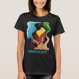 Camiseta Nantucket Casa Roja Noche Azul Viaje