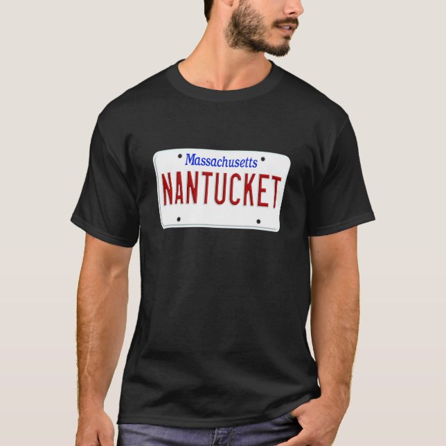 Camiseta Nantucket Island Boston Massachusetts License Plat (Anverso)
