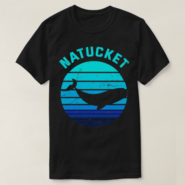 Camiseta Nantucket Massachusetts Cute Whale Vintage (Diseño del anverso)