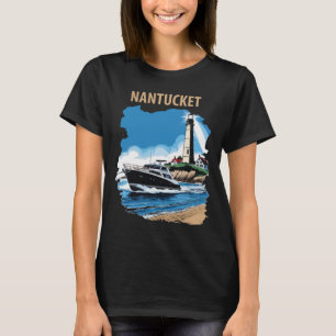 Camiseta Nantucket Massachusetts Luz Retro Viaje