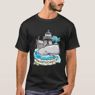 Camiseta Nantucket Massachusetts Whale Con Faro Y