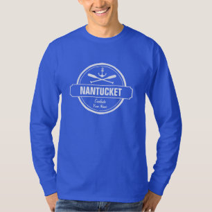 Camiseta Nantucket, nombre personalizado de MAMÁES, ancla 