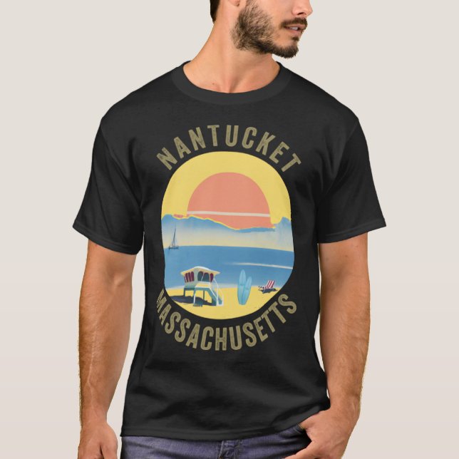 Camiseta Nantucket Souvenir Apparel  Retro Vintage Nantucke (Anverso)