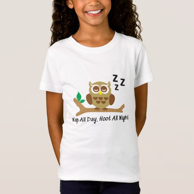 Camiseta Nap All Day, Hoot All Night (Anverso)