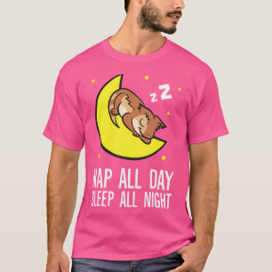Camiseta Nap All Day Sleep All Night Cute Dormir Creste Tod