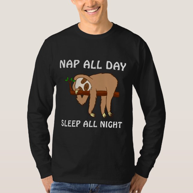 Camiseta Nap All Day Sleep All Night Slote Dormir Toda La N (Anverso)