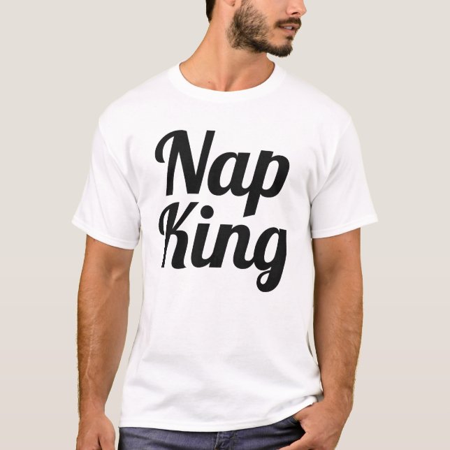 Camiseta Nap King Boy Lema negro y blanco Traje para bebé (Anverso)