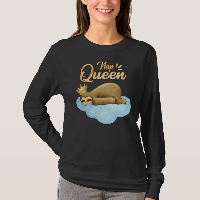 Camiseta Nap Queen Sloth con Corona Corte Sloth (Anverso)